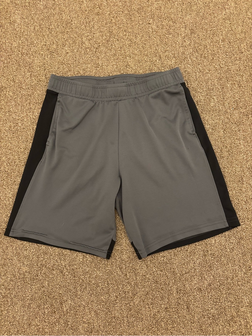 Men's Athletic Grey Shorts with Black Side Panels
